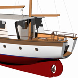 Nielsen 56 Trawler Yacht three-quarter stern view