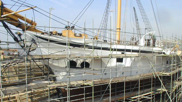 HMS Gannet off-site restoration. Off-site and Overseas Work.