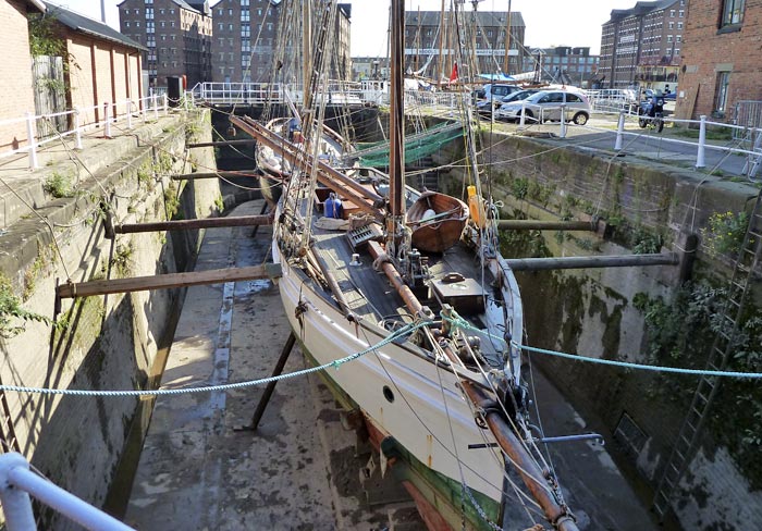 Two boats in small Dry Dock